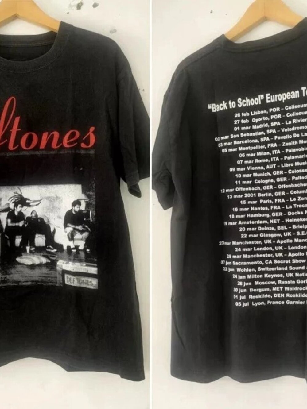 Deftones Band 90s Reprint 2001 Tour 2 Side Black Unisex T shirt  253